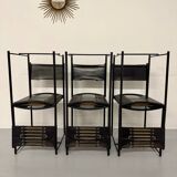 6 chaises en cuir « 101 » design italien Belotti Alias 1980 vintage