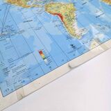 Great vintage map of the world / planisphere aerial agency uta