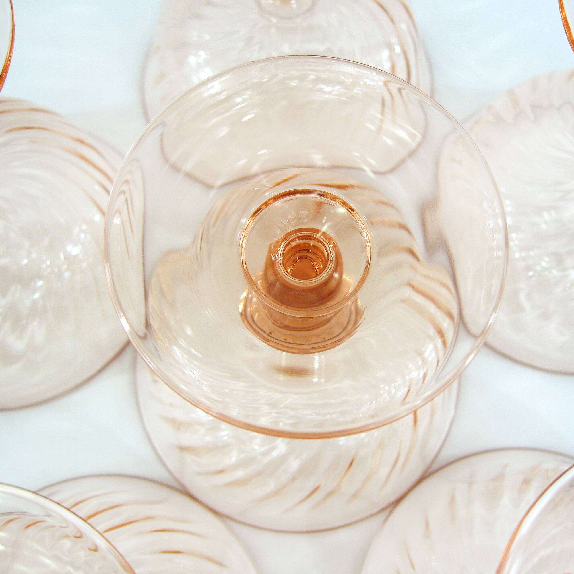 6 Rosaline Luminarc Arcoroc champagne glasses - vintage 80s