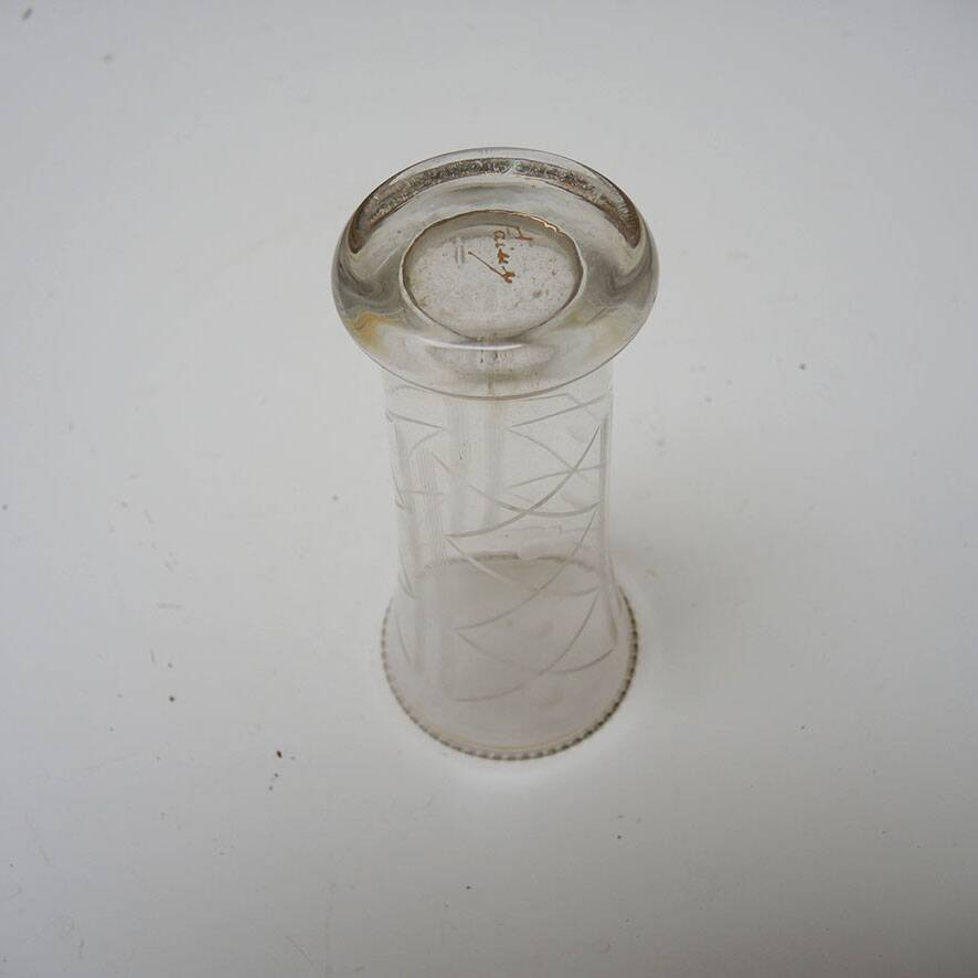 Vintage transparent glass vase from the 1960s.
