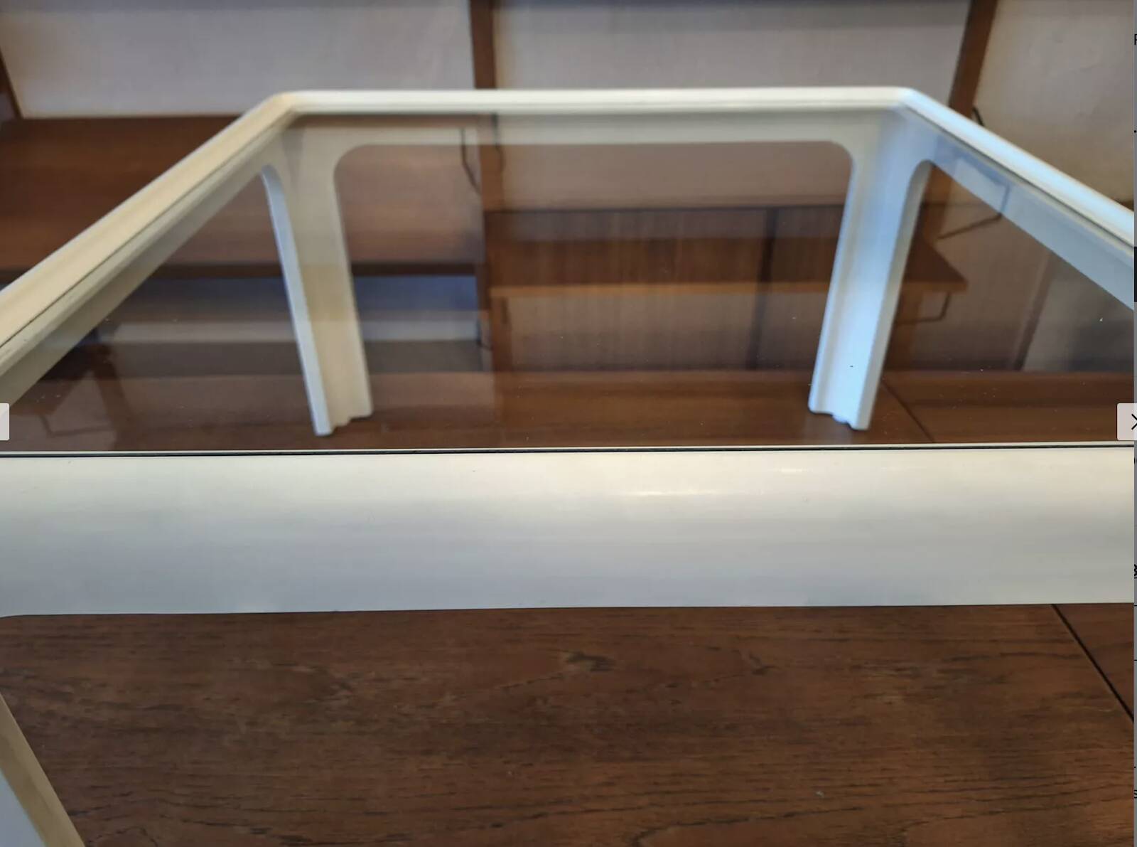 Coffee table in white lacquered wood with glass top, 1960s