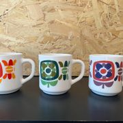 3 cups Mugs mobil 1972 designer Jean-Charles Meunier Arcopal editor