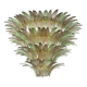 Luxury Venetian Smoked-Fumè and Green “Palmette” Murano Glass Plating Gold