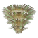 Luxury Venetian Smoked-Fumè and Green “Palmette” Murano Glass Plating Gold