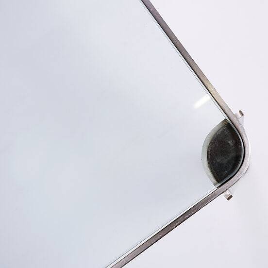 Steel and Thick Crystal Coffee Table T113 by Osvaldo Borsani for Tecno 1970s