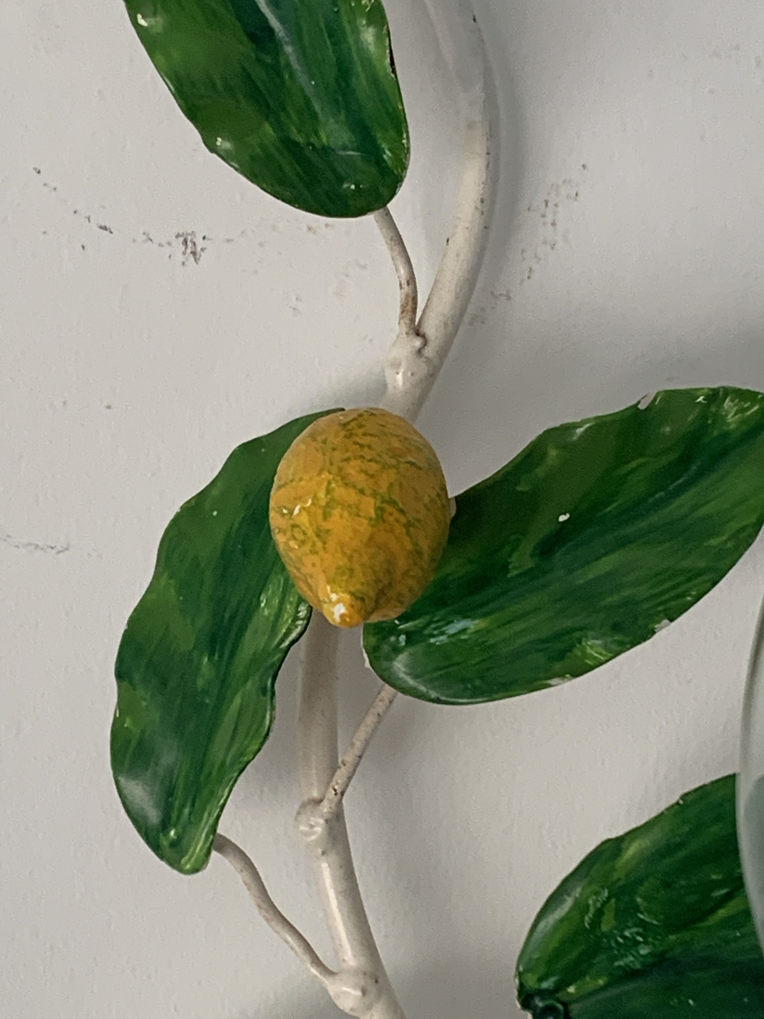 Pair of Italian metal lemon sconces, Firenze House, 1970