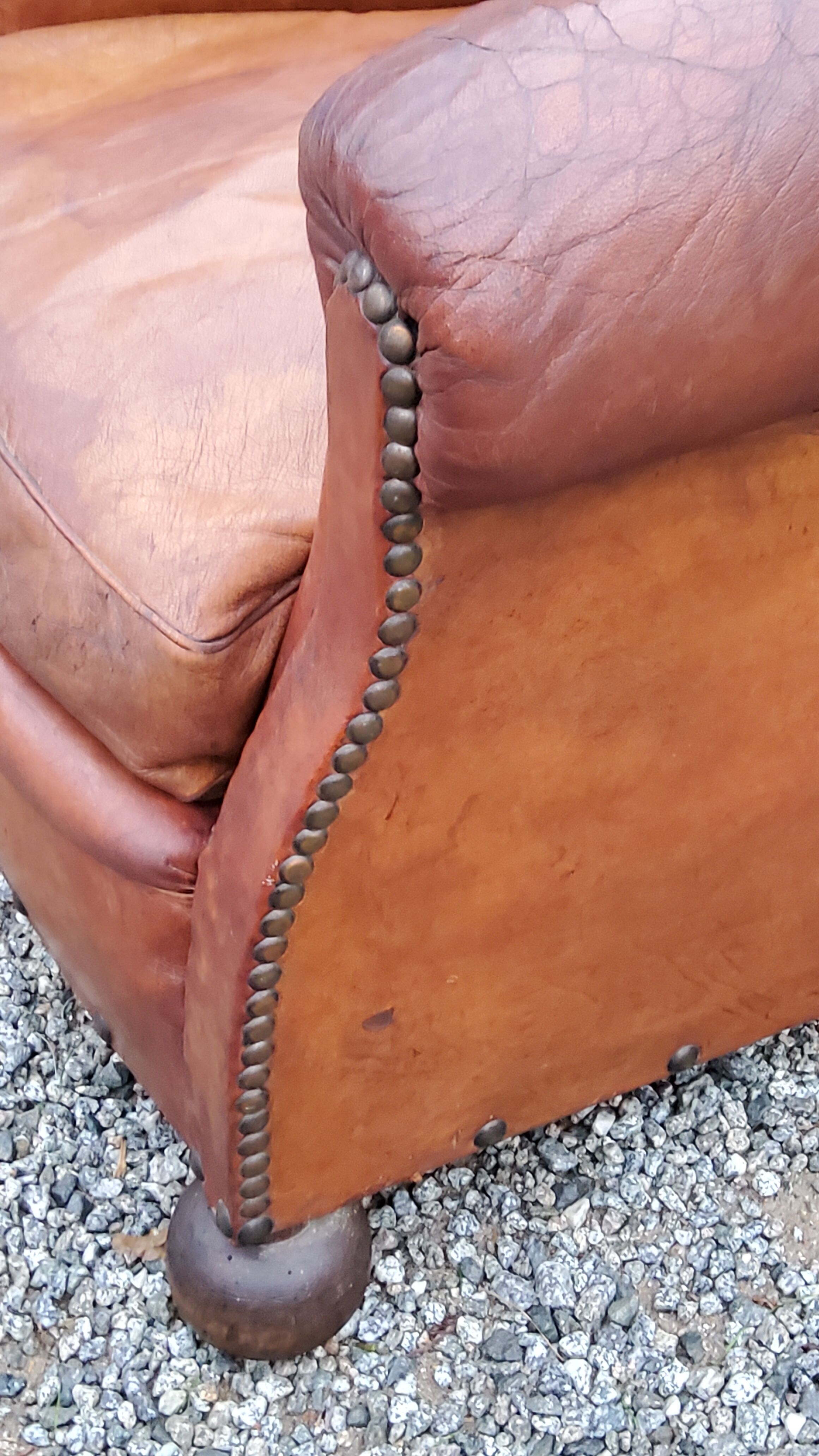 Leather club armchair back mustache from the 30s