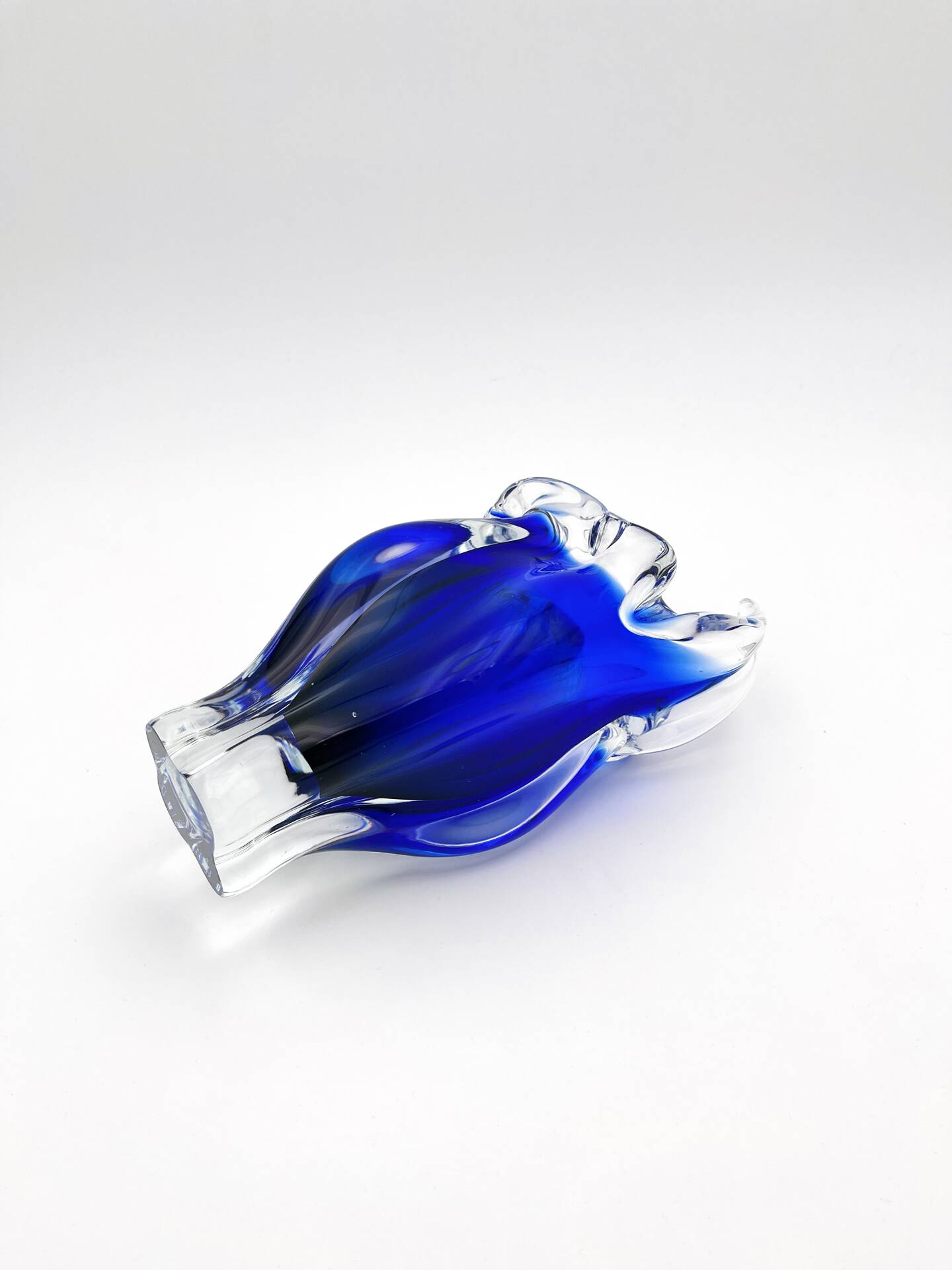 Vase Josef Hospodka Chribska Bohemia Cobalt Blue Glass 1960