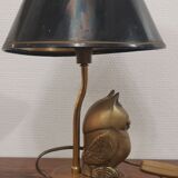 Owl lamp in brass of the 70s