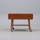 Hans Wegner Side Table / Desk with Wheels for Andreas Tuck – Oak and Teak, 1950s Danish Design