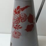 Old grey enameld brocade with flowers