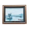 Paysage Lacustre, aquarelle du 19e siècle