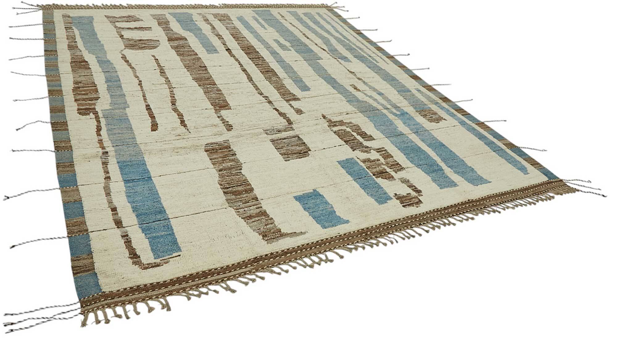 Hand-Knotted Tribal Unique 260 cm x 307 cm Beige Wool Carpet