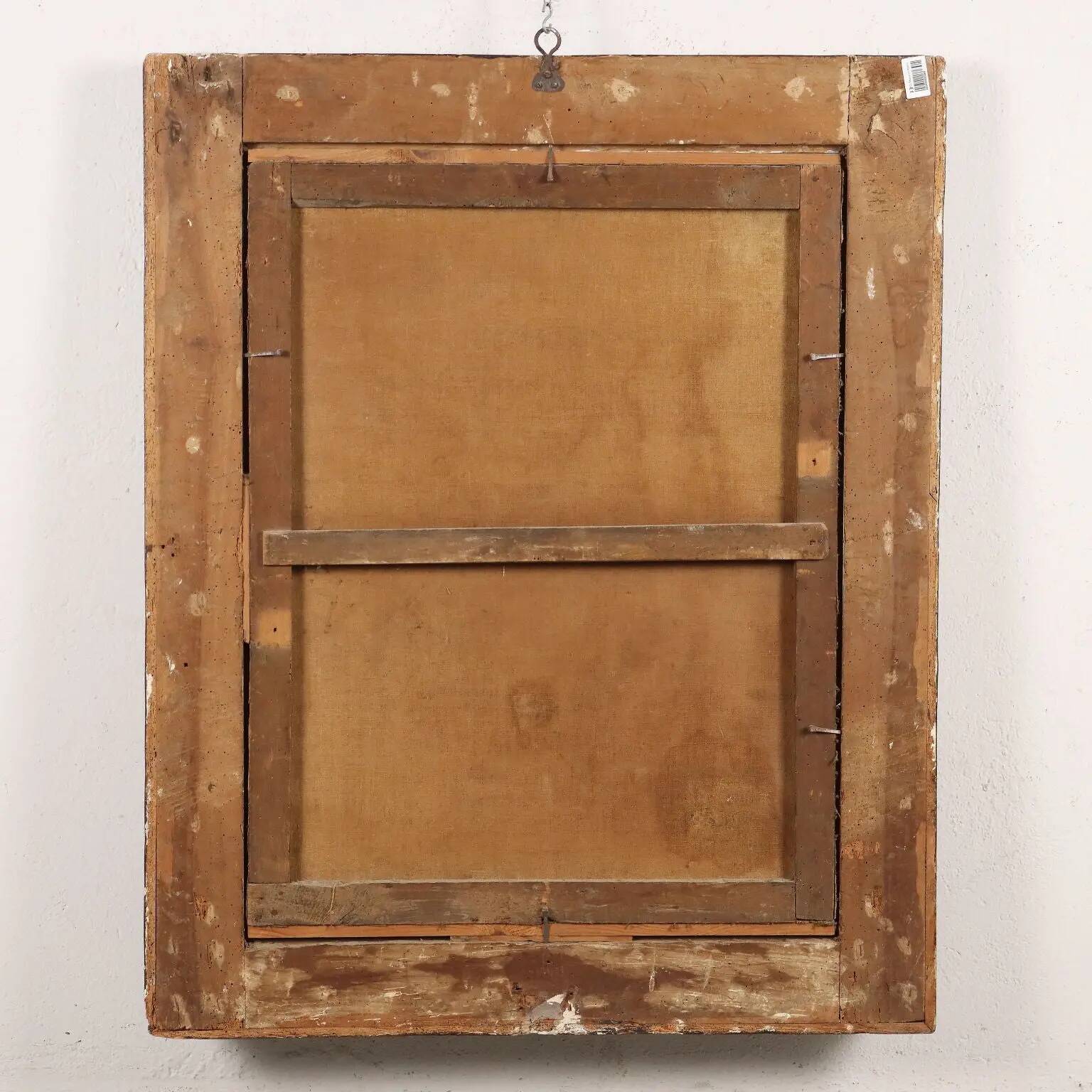 Ancient painting with a religious subject, oil on canvas, 18th century.