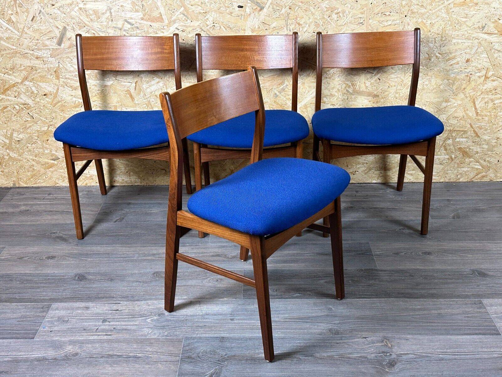 4x 60s 70s Teak Chair Dining Chair Danish Modern Design Denmark