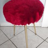 Tabouret tripode, pied compas, pelfran, années 70