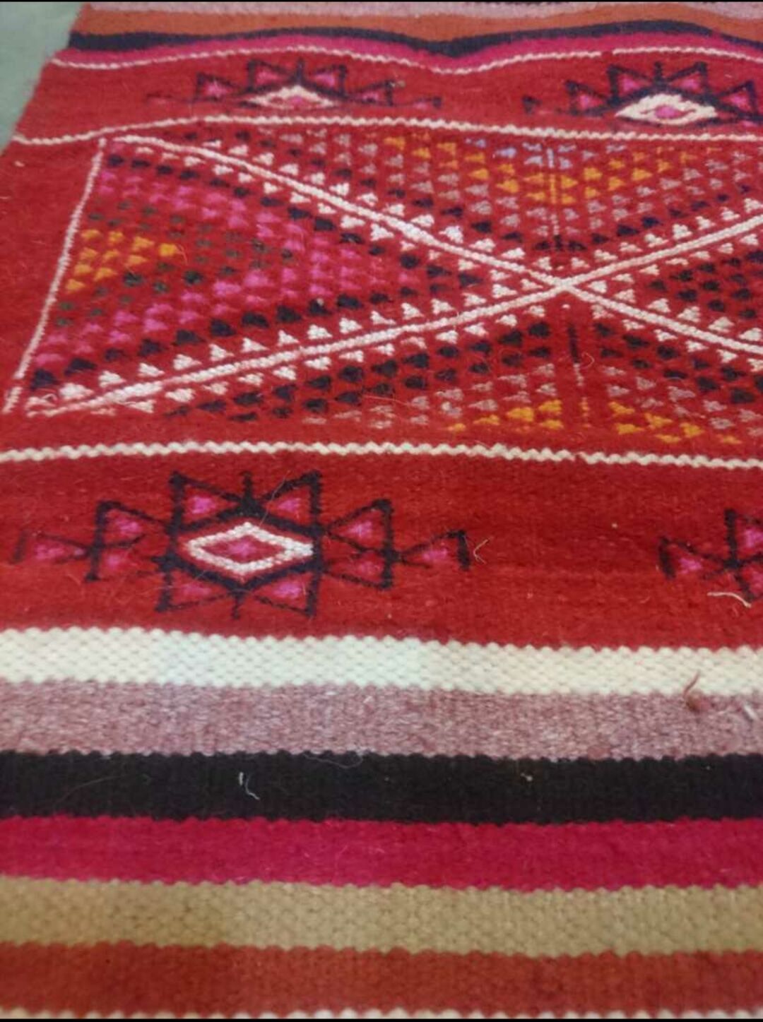 Kilim multicolor hallway done hand in wool carpet 85x195cm