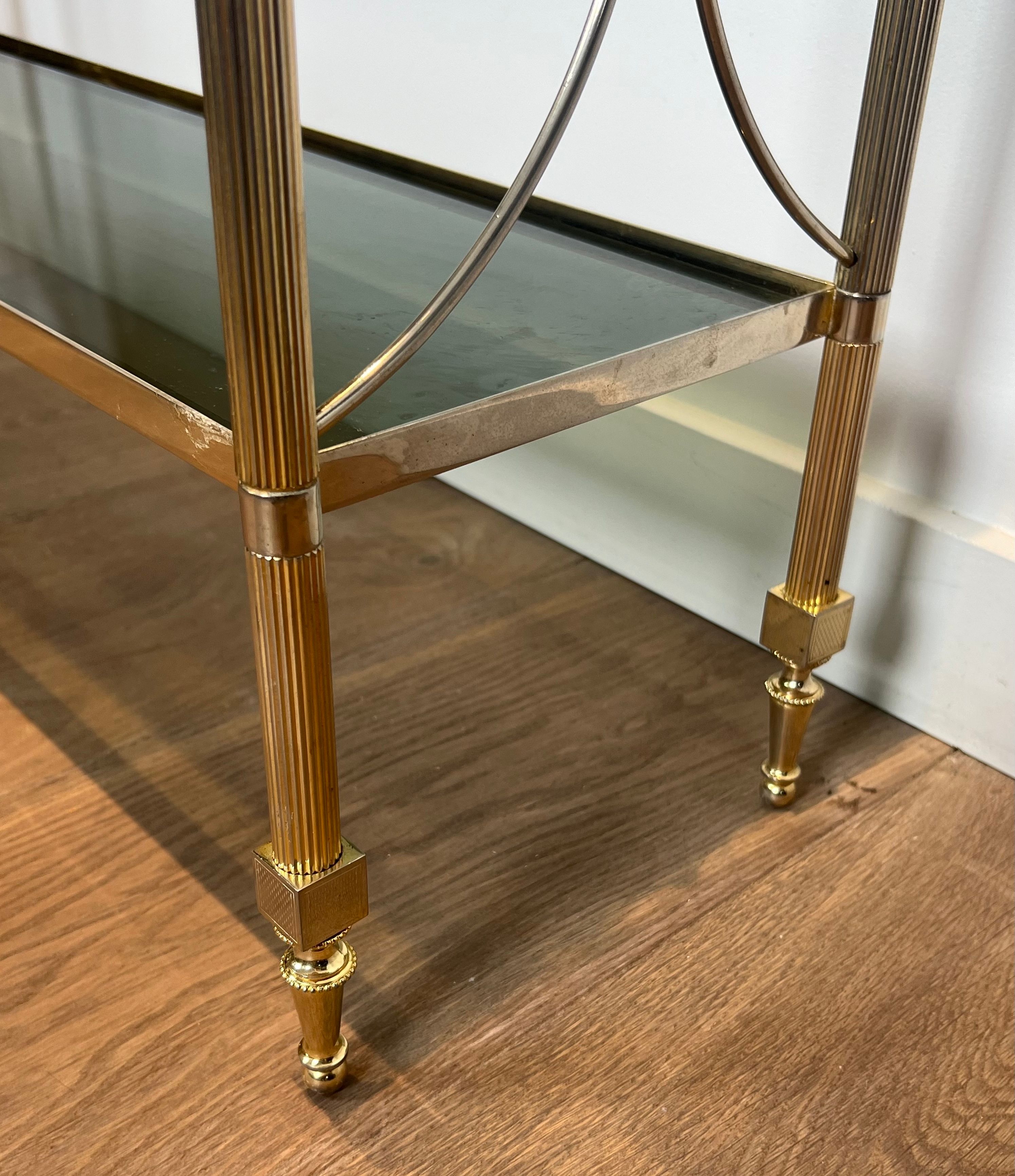 Neoclassical style silver-plated metal shelf attributed to the Jansen company