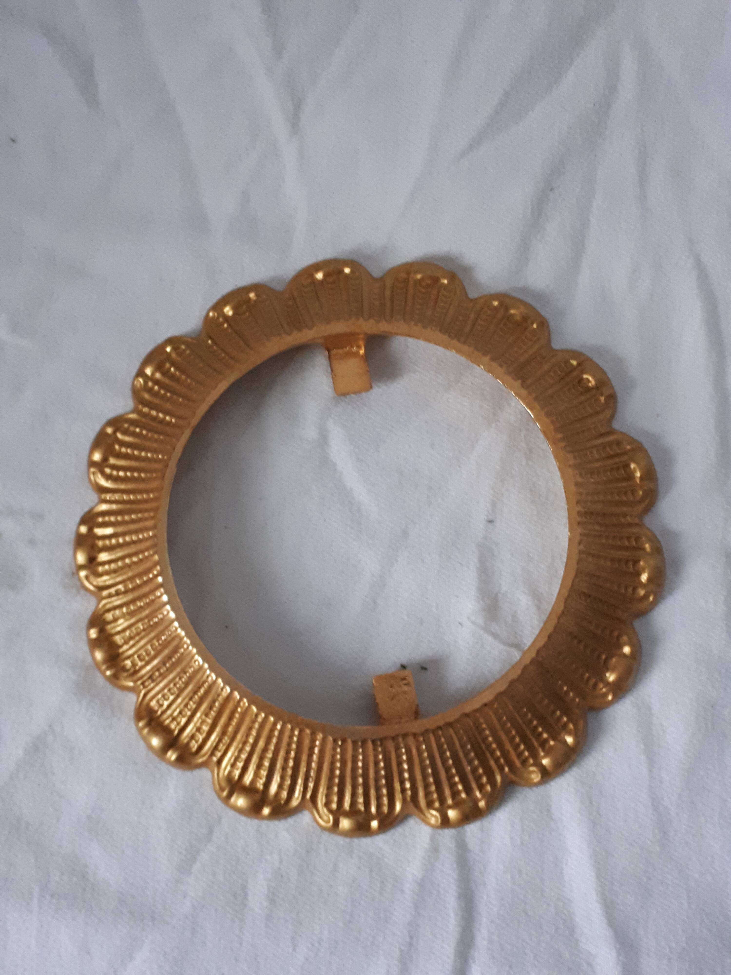 Vintage Limburg a610 gold textured diamond point glass ceiling light 1960s 1970s