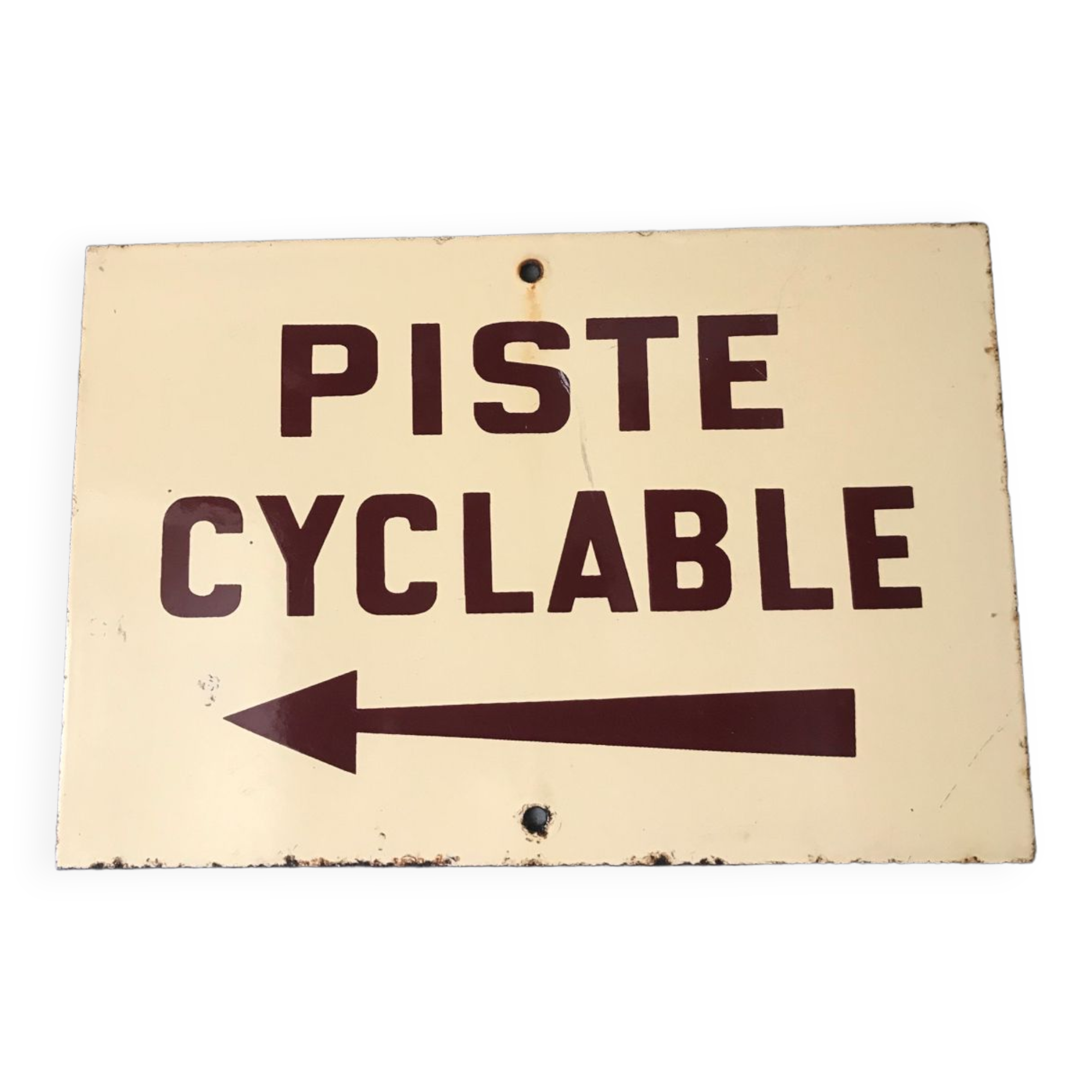 Enamelled plaque bike path