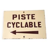 Plaque émaillée piste cyclable