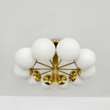 1 of 2 Brass Sputnik Flush Lamps by Kaiser Leuchten