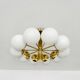 1 of 2 Brass Sputnik Flush Lamps by Kaiser Leuchten