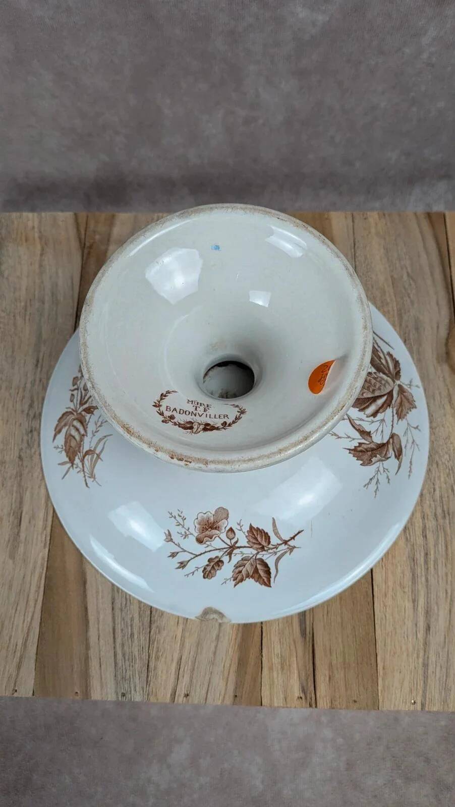 Antique compotier Badonviller model Blackberry in ironstone