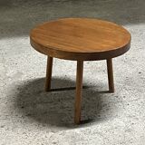 Vintage round coffee table, wooden top and legs