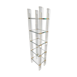 Designer shelf 70 in plexi glass and brass