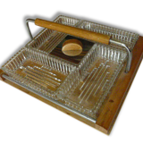 Servant in chrome and 50s glass wood