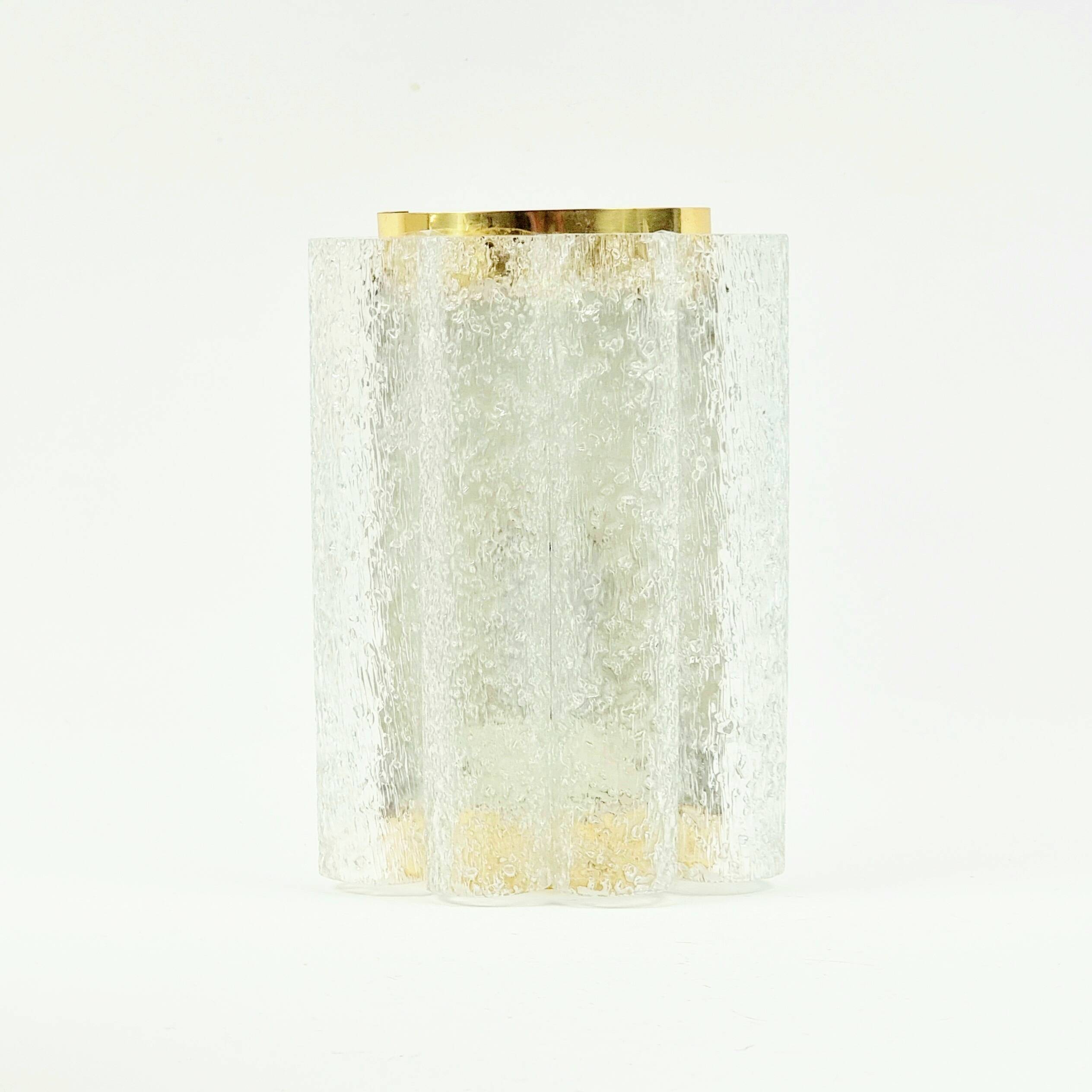 Paire d'appliques murales en verre dépoli et laiton, style Mid-Century - Doria, Allemagne, années 1960