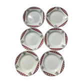6 plates dessert digoin model niger dark red