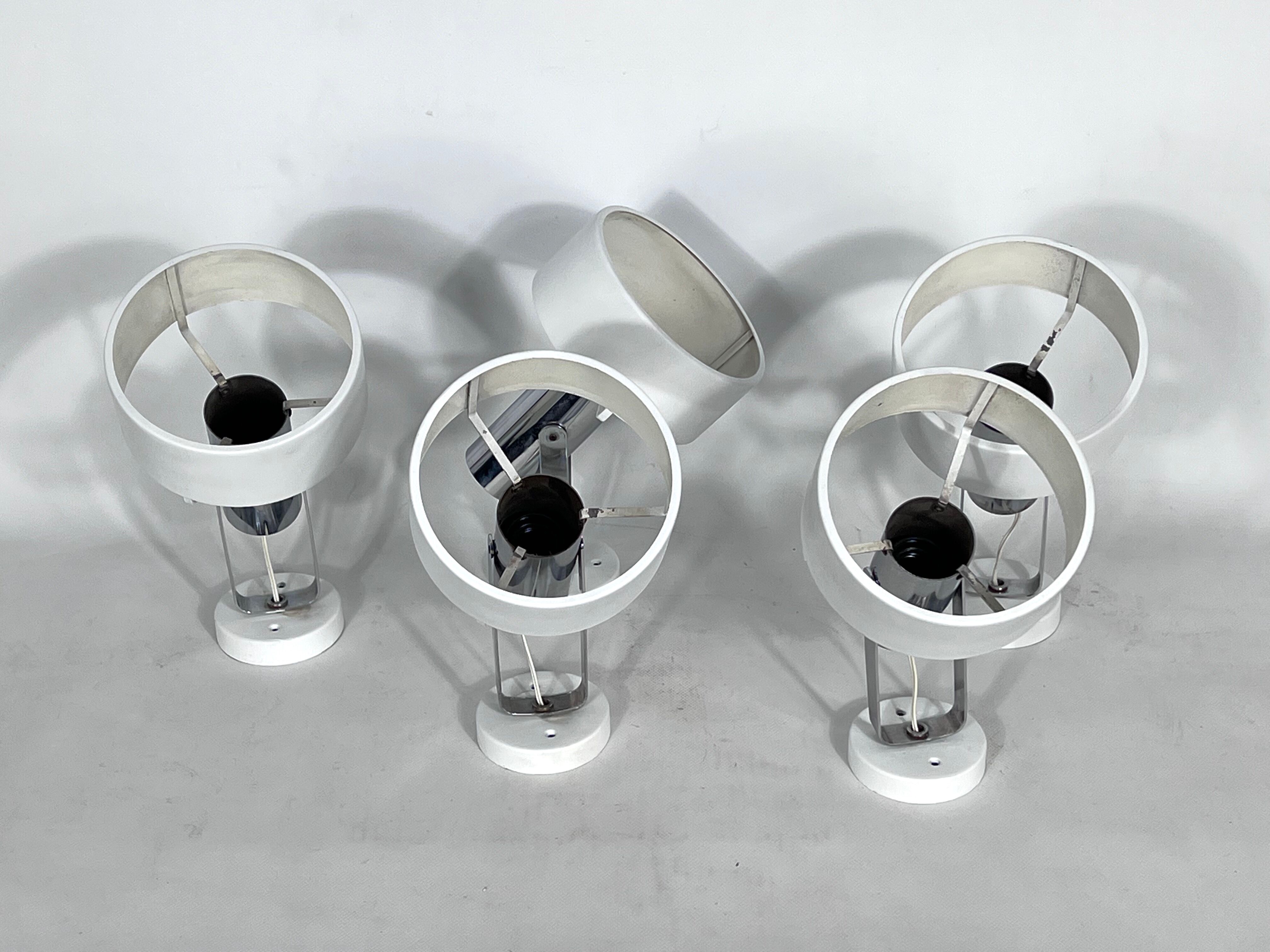 Stilnovo Milano, set of five orientable wall lights from 50s
