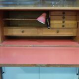 Wardrobe forming bookcase and desk, vintage year 50/60