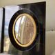Pair black vintage bakelite frames 14.5 cm x 12.5 cm glass 8.5 cm x  6 cm