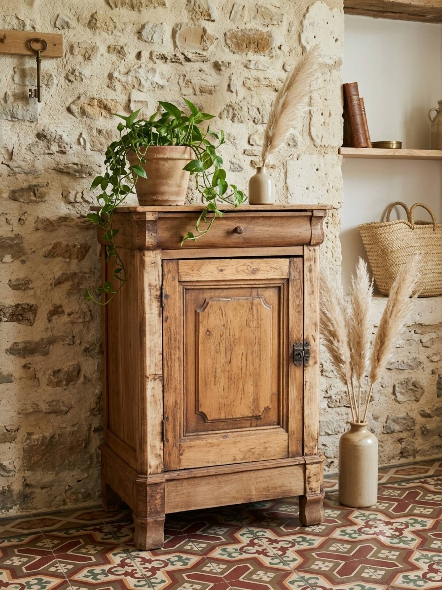 Raw wood sideboard