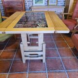 vintage modular table in oak GILLERME and CHAMBRON