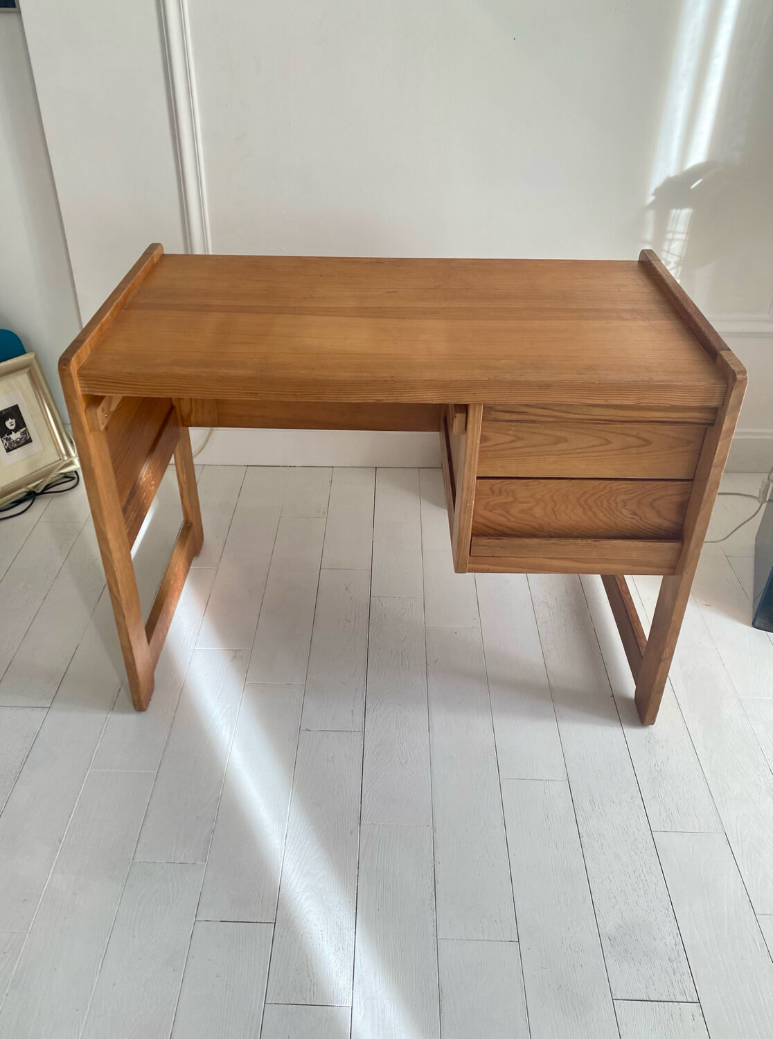 Small wooden desk (fir), 1970