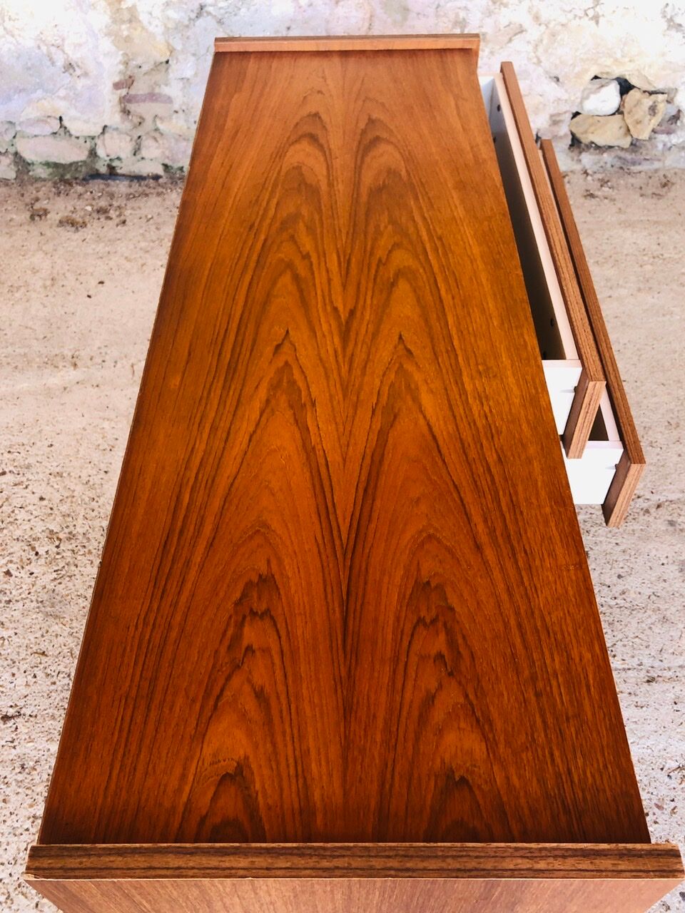 Teak bass row, Scandinavian style circa 60