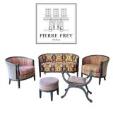 Ensemble canape et fauteuils anciens - restauration tissu Pierre Frey