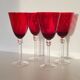 4 large red blown glass stemmed glasses 320 ml
