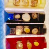 12 anciens porte- couteaux en résine inclusion coquillages vintage 60/70