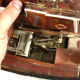 Artisanal wooden model, basin boat, motor toy, fishing trawler