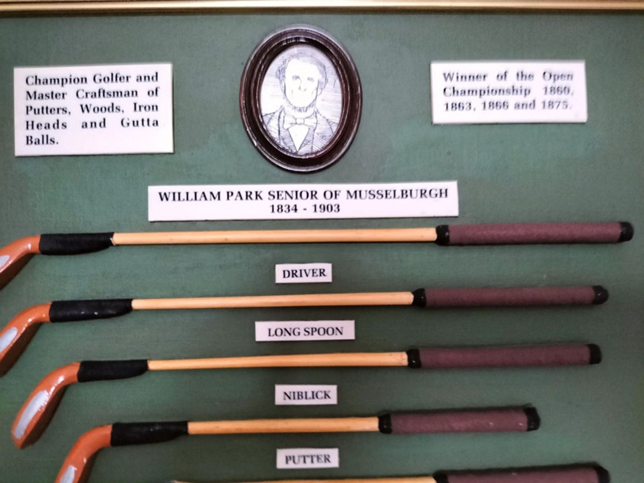 Vintage frame collection golf william park senior of musselburgh 1834- 1903