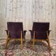 Pair of lounge chairs – 1950s/60s – Karl Laible – Oak and velvet