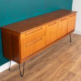 Retro Teak 1960s Long Meredew Sideboard On Hairpin Legs