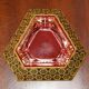 Antique Persian ashtray with triangular glass tray.