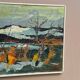 Original Swedish Oil on Panel – “Autumn Shore” by Harry Sahlin – Dated 1973