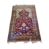 Tapis soie turc, hereke, fils métal 160x100cm